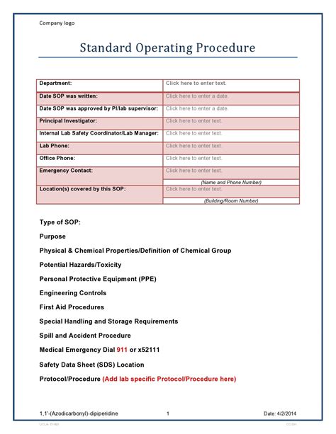 30 Free SOP Templates [Word] (Standard Operating Procedure)