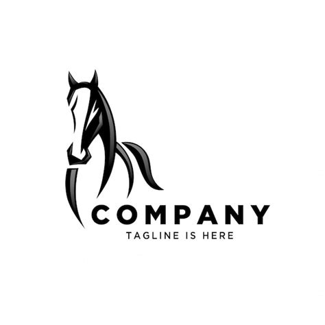 Premium Vector | Front view running horse logo