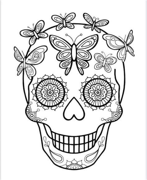 Day Of The Dead Skull Coloring Pages