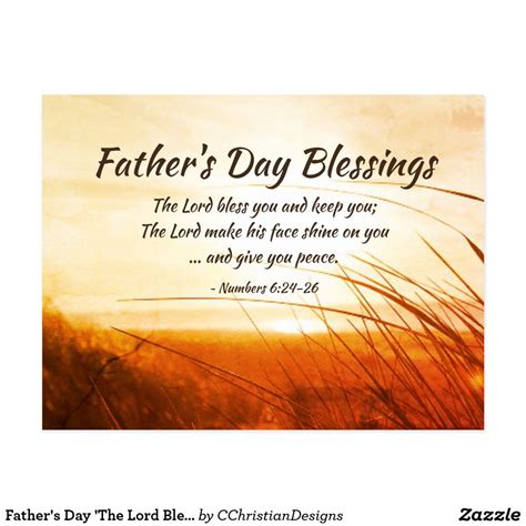 Father's Day 'The Lord Bless You' Bible Verse Postcard | Zazzle | Fathers day quotes, Fathers ...