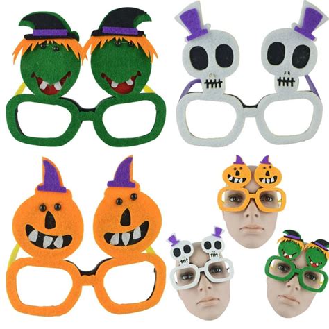 3pcs/pack Halloween Style Glasses Cute Witch Pumpkin Skull Spectacle ...