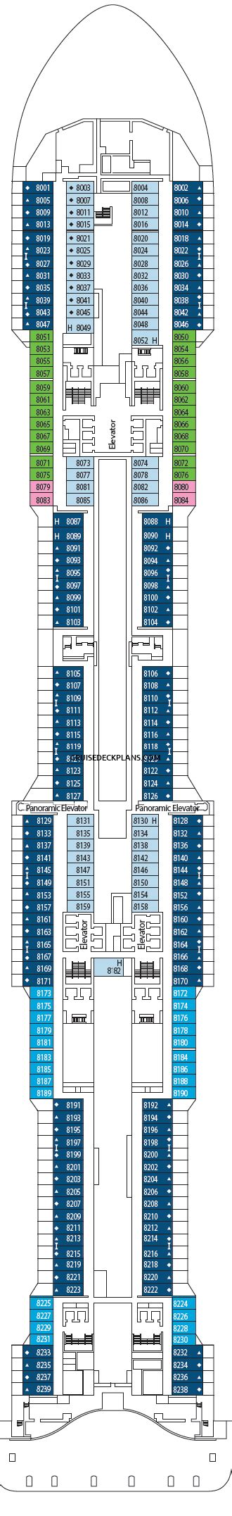 MSC Bellissima Deck 8 Deck Plan Tour