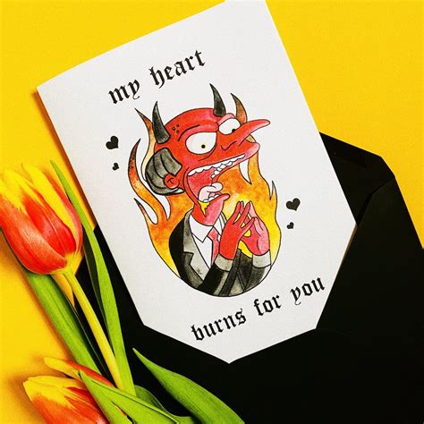 Me Burns, the Simpsons, Valentines Day Card, Watercolour - Etsy