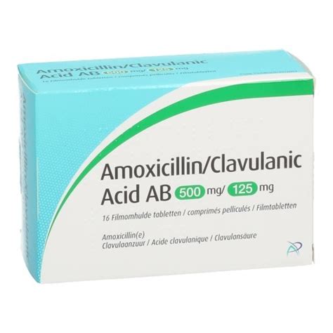 AMOXICILLIN CLAVULANIC ACID AB 500MG/125MG COMP 16 | Apotheek Bakelants