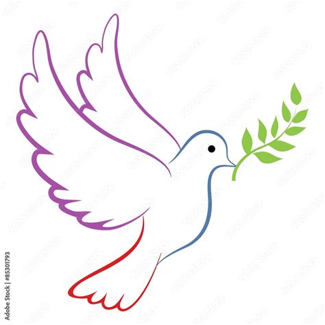 Peace Dove Color Stock Vector | Adobe Stock