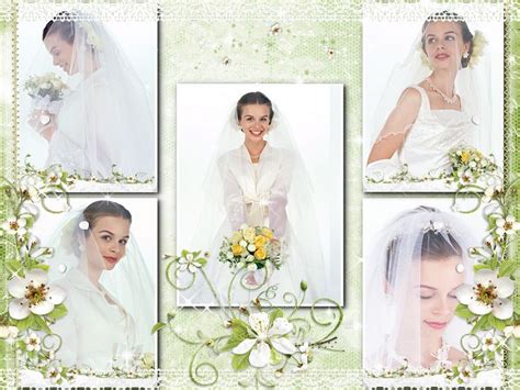 Wedding photo frame collage, 5 photo