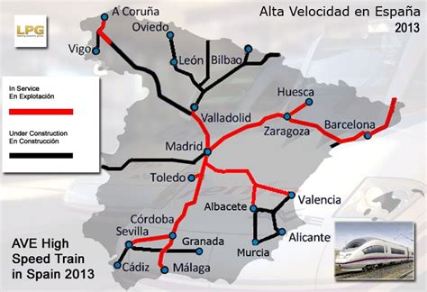 a map showing the location of several train stations in spain and where they are located