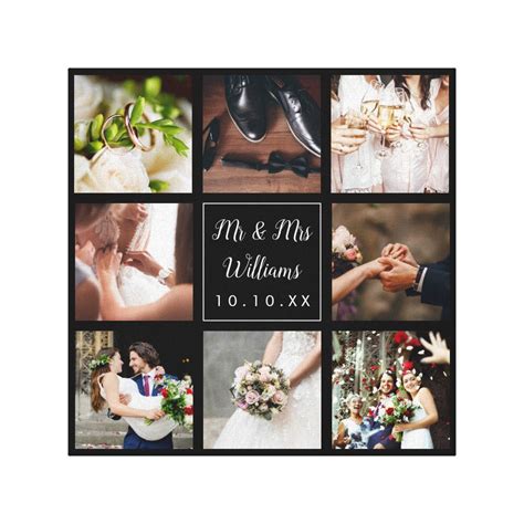 Wedding Day Photo Collage Personalized Canvas Print | Zazzle