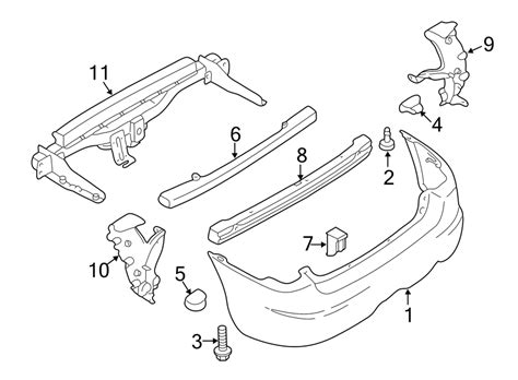 Mazda Tribute Bumper Cover. BUMPER, REAR. Bumper Cover - EF9150221A44 ...