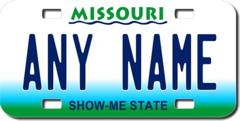 Personalized Missouri License Plate for Bicycles, Kid's Bikes, Carts, Cars or Trucks - Teamlogo ...