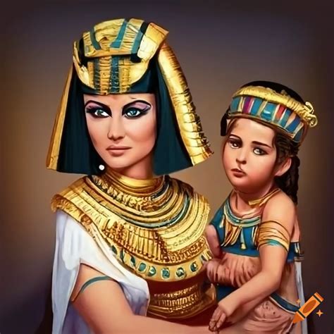 Cleopatra with her children on Craiyon