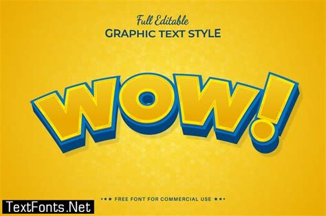 Wow - Editable Text Effect, Font Style