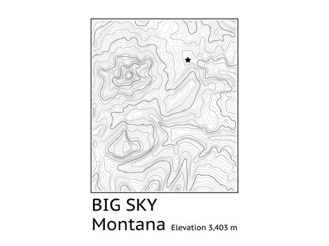 Big Sky, Montana Topography Print Downloadable File - Etsy