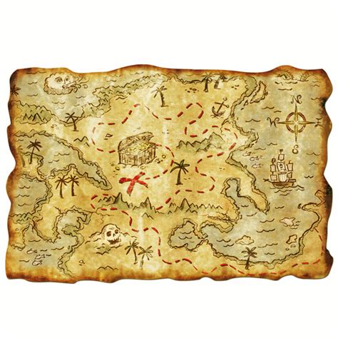 12" X 18" Plastic Pirate Treasure Map | Nautical Theme Party Decorations