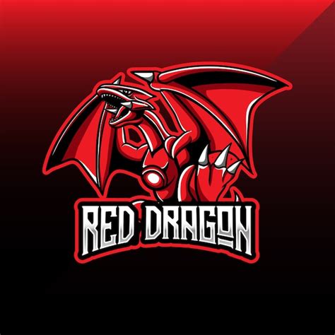 Premium Vector | Esport logo with red dragon mascot