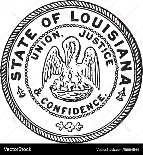 Seal of the state of louisiana vintage Royalty Free Vector