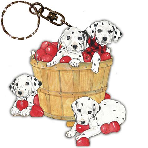 Dalmatian Wooden Keychain