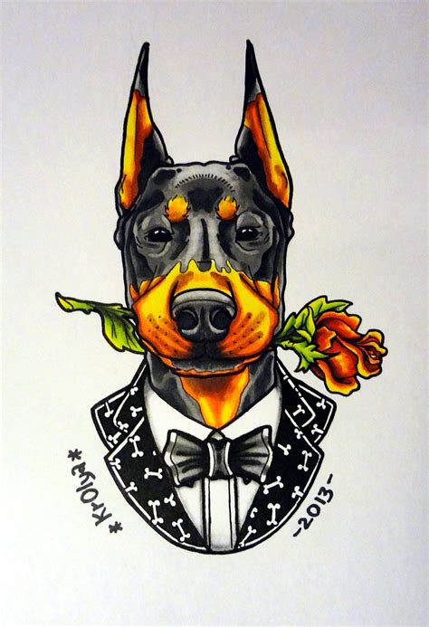 Pin by Nadine Weber on my work tattoo sketch | Dog caricature, Doberman ...