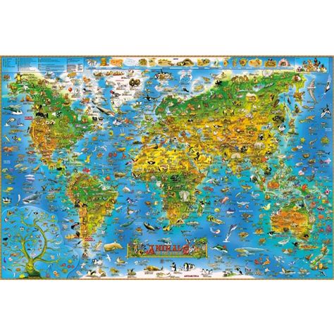 4 Type 1000 Piece Animals World Map Jigsaw Puzzle Toy 1000 Pieces Fish Dog lovely Wooden Paper ...