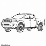 Nissan Frontier 4WD PRO4X 2024 coloring Page sketch template