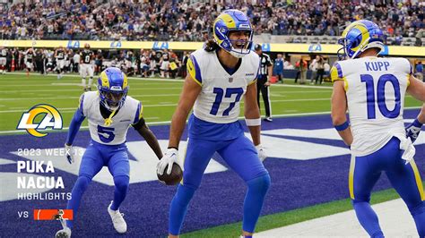 Puka Nacua sets Rams single-season rookie receiving yards record - Win ...