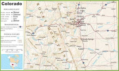 Colorado highway map - Ontheworldmap.com