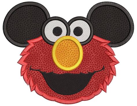 Elmo Ears Sesame Street Mickey Mouse Applique Design - INSTANT DOWNLOAD | Sesame street, Mickey ...