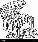 Pirate Chests Isolated Coloring Page For Kids Stock Vector Image & Art  sketch template