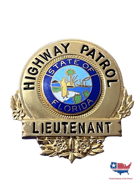 FHP FLORIDA HIGHWAY PATROL LIEUTENANT BELT CLIP BADGE