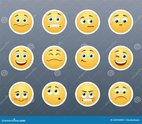 Emotional Stickers stock illustration. Illustration of emoticon - 52876000