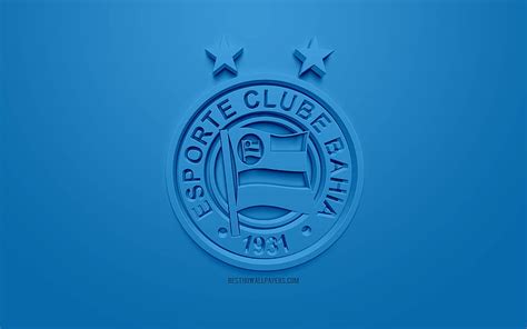 Ec bahia, logo creativo 3d, azul, emblema 3d, club de fútbol brasileño ...