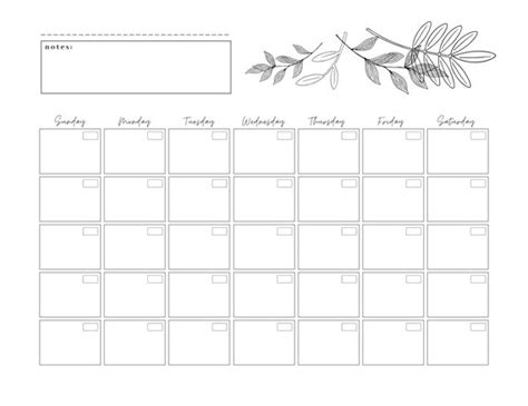 Monthly Calendar Printable Individual Month Planner Etsy - Riset