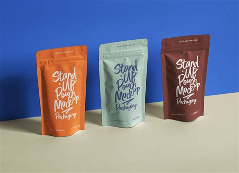 Free Stand-Up Pouch Packaging Presentation Mockup PSD - Good Mockups