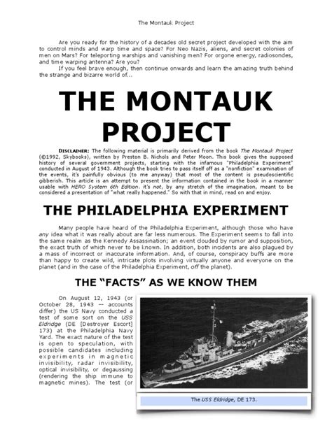 The Montauk Project | PDF | Radar | Science