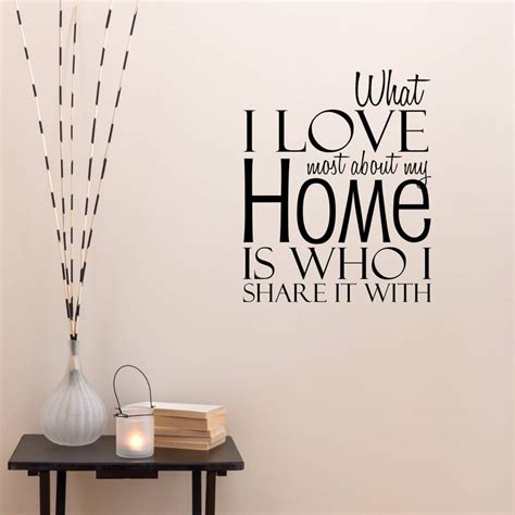 Love My Home Quote Wall Sticker By Mirrorin | notonthehighstreet.com