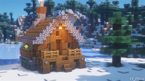 Minecraft: How to Build a Winter Cottage | Survival Winter Cottage ...