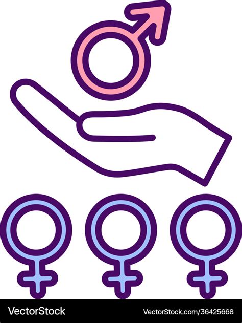 Women empowerment rgb color icon Royalty Free Vector Image