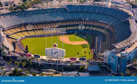 Dodgers Stadium in Los Angeles - Aerial View Over the Baseball Stadium - LOS ANGELES, UNITED ...