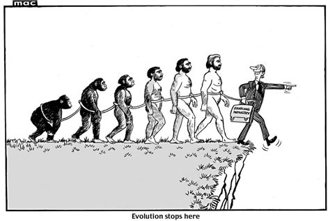 Human Evolution Stops Here Cartoon