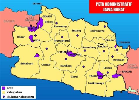 Peta Banten lengkap 4 Provinsi dan 4 Kota Sejarah Negara