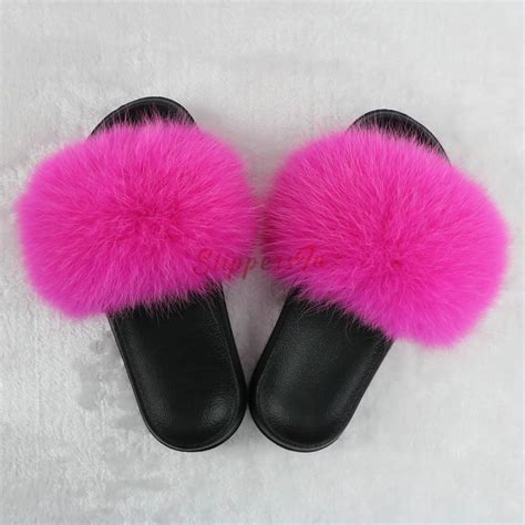 Solid Color Fur Slides Summer Fluffy Slide Sandals