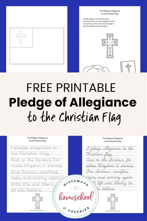 Free Printable Pledge of Allegiance to the Christian Flag