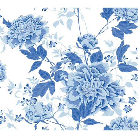 Vintage Floral Blue Peel & Stick Wallpaper by Drew Barrymore Flower ...