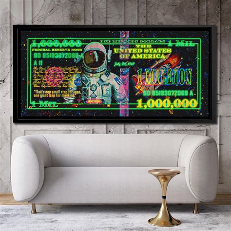 MILLION DOLLAR Bill Art Print on Canvas ASTRONAUT Space - Etsy