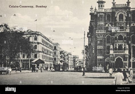 Old vintage 1900s Colaba Causeway ; Bombay , Mumbai ; Maharashtra Stock Photo: 83583430 - Alamy