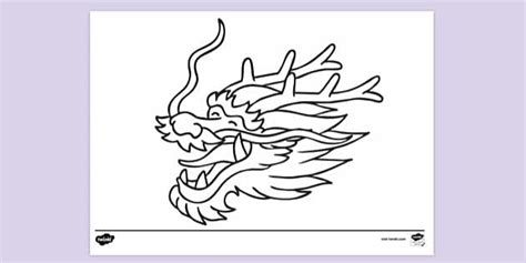 FREE! - Chinese Dragon Head Colouring Sheet | Colouring Sheets