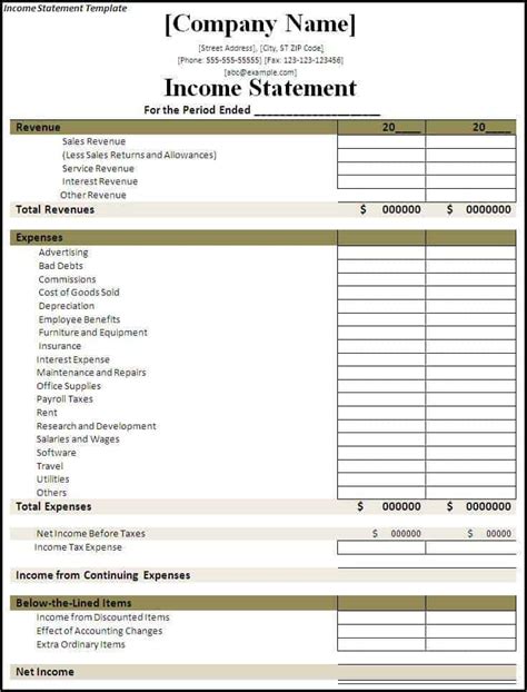 9+ Income Statement Templates - Word Excel PDF Formats