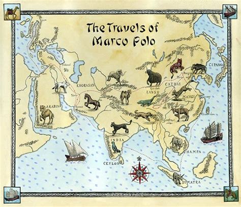 Marco Polo, Illustrated Map, Sleeve Tattoos, Pixel, Vintage World Maps ...