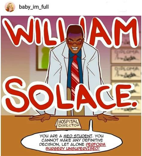 an image of a cartoon character with the words william solace