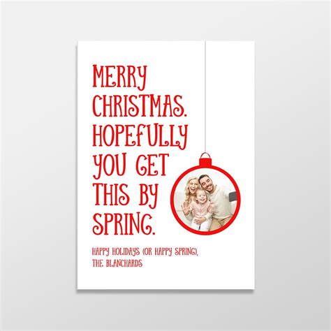 Custom Belated Holiday Card Funny Holiday Photo Cards Photo